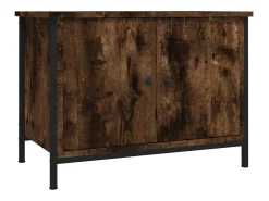 Móvel TV c/ portas 60x35x45 cm deriv. madeira carvalho fumado PT411930^ Móvel De Tv