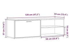 Móvel De Tv|vidaxl Móvel TV carvalho artesanal 120x34x37 cm madeira trabalhada Castanho
