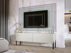 Best Móvel TV: Caxemira, patas pretas, 140 x 52 x 32 cm Bege
