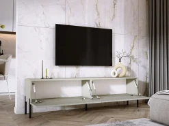 Móvel De Tv| Móvel TV: Caxemira, patas pretas, 170 x 52 x 32 cm Bege