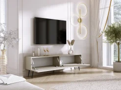 Móvel TV: Caxemira, patas pretas, 170 x 52 x 32 cm Bege