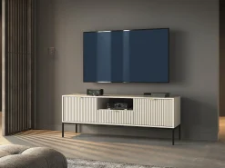 Móvel TV: Caxemira, Preto, 154 x 56 x 39 cm, puxadores dourados^ Móvel De Tv