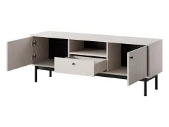Móvel De Tv| Móvel TV: Caxemira, pés pretos, 153,5 x 56,5 x 39 cm Bege