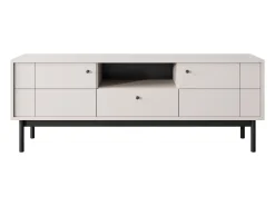 Móvel De Tv| Móvel TV: Caxemira, pés pretos, 153,5 x 56,5 x 39 cm Bege