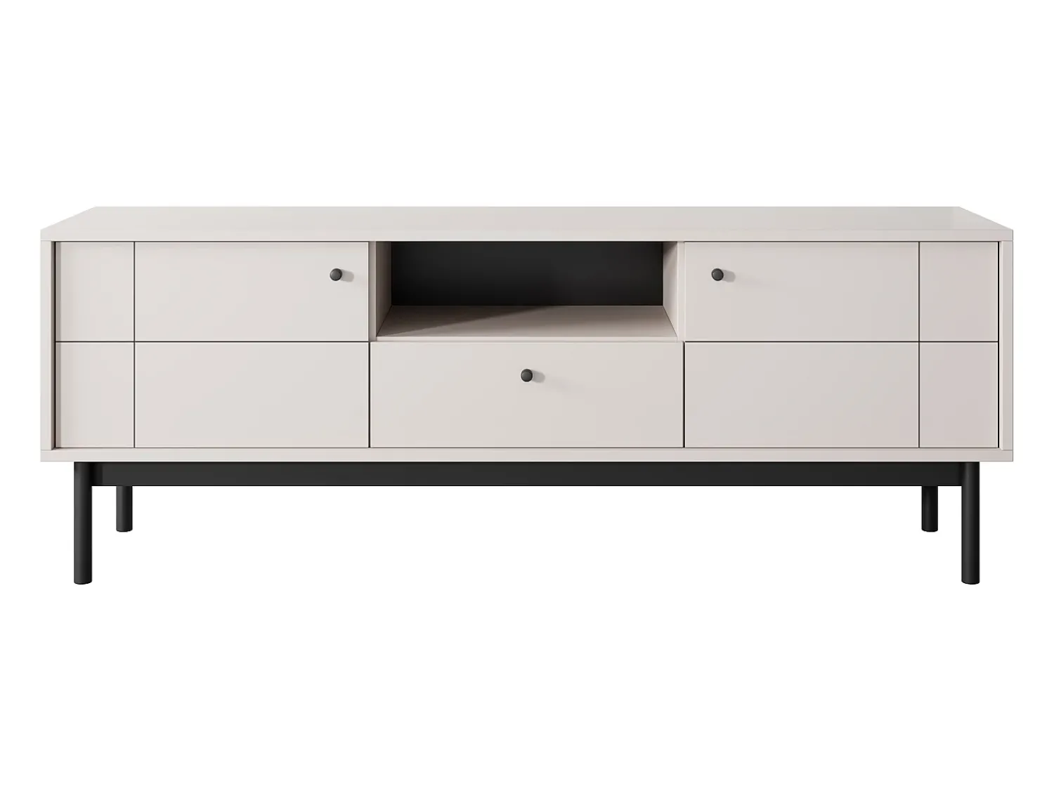 Móvel De Tv| Móvel TV: Caxemira, pés pretos, 153,5 x 56,5 x 39 cm Bege