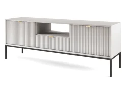 Móvel De Tv* Móvel TV: cinza, Preto, 154 x 56 x 39 cm, puxadores dourados Cinzento