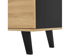 Clearance Hauss Spole Móvel TV claro natural e preto com 2 portas e 1 gaveta, 170x40x50,5cm Natural claro