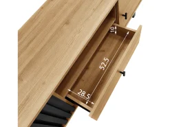 Clearance Hauss Spole Móvel TV claro natural e preto com 2 portas e 1 gaveta, 170x40x50,5cm Natural claro