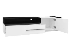Móvel De Tv|ModernLuxe Móvel TV 170cm - 1 gaveta grande e 3 compartimentos - Branco e Preto Preto / Branco