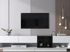 Móvel De Tv*ModernLuxe Móvel TV 190cm - 3 gavetas e 2 compartimentos - brilhante e preto Branco