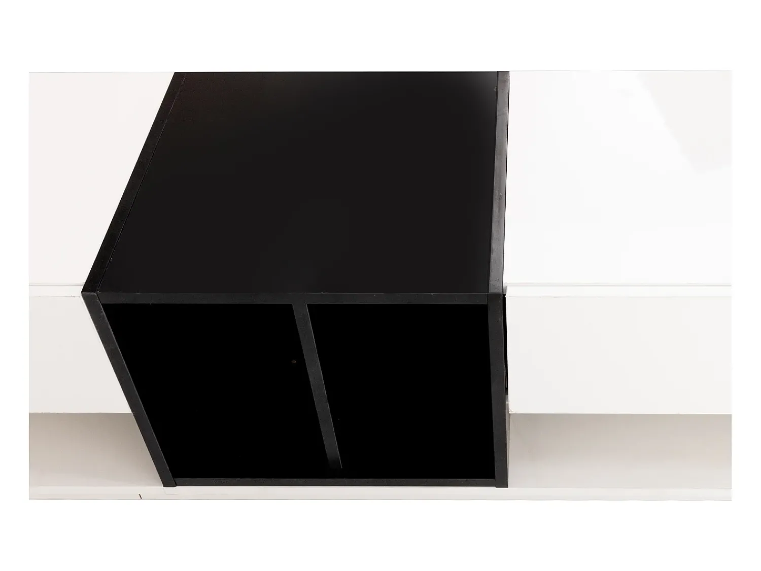 Móvel De Tv*ModernLuxe Móvel TV 190cm - 3 gavetas e 2 compartimentos - brilhante e preto Branco
