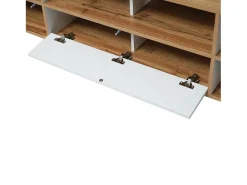 Móvel De Tv*ModernLuxe Móvel TV 175cm - 5 portas + 2 compartimentos - estilo contemporâneo - Natural & Branco Natural claro / Branco