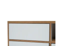 Móvel De Tv*ModernLuxe Móvel TV 175cm - 5 portas + 2 compartimentos - estilo contemporâneo - Natural & Branco Natural claro / Branco