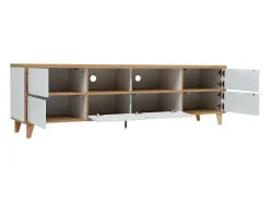 Móvel De Tv*ModernLuxe Móvel TV 175cm - 5 portas + 2 compartimentos - estilo contemporâneo - Natural & Branco Natural claro / Branco