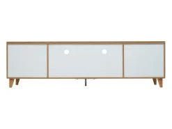 Móvel De Tv*ModernLuxe Móvel TV 175cm - 5 portas + 2 compartimentos - estilo contemporâneo - Natural & Branco Natural claro / Branco