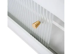 Móvel De Tv*ModernLuxe Móvel TV 170cm - 2 portas - 3 áreas abertas em arco - Branco