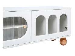 Móvel De Tv*ModernLuxe Móvel TV 170cm - 2 portas - 3 áreas abertas em arco - Branco