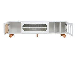 Móvel De Tv*ModernLuxe Móvel TV 170cm - 2 portas - 3 áreas abertas em arco - Branco