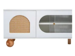 Móvel De Tv*ModernLuxe Móvel TV 170cm - 2 portas - 3 áreas abertas em arco - Branco