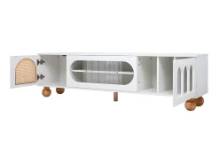 Móvel De Tv*ModernLuxe Móvel TV 170cm - 2 portas - 3 áreas abertas em arco - Branco