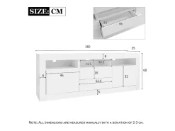 Móvel De Tv*ModernLuxe Móvel TV 160cm adequado para TV 70