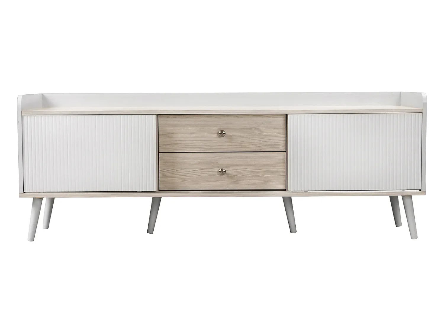 Móvel De Tv|ModernLuxe Móvel TV 160cm com 2 gavetas e 2 portas de correr - & Natural Branco