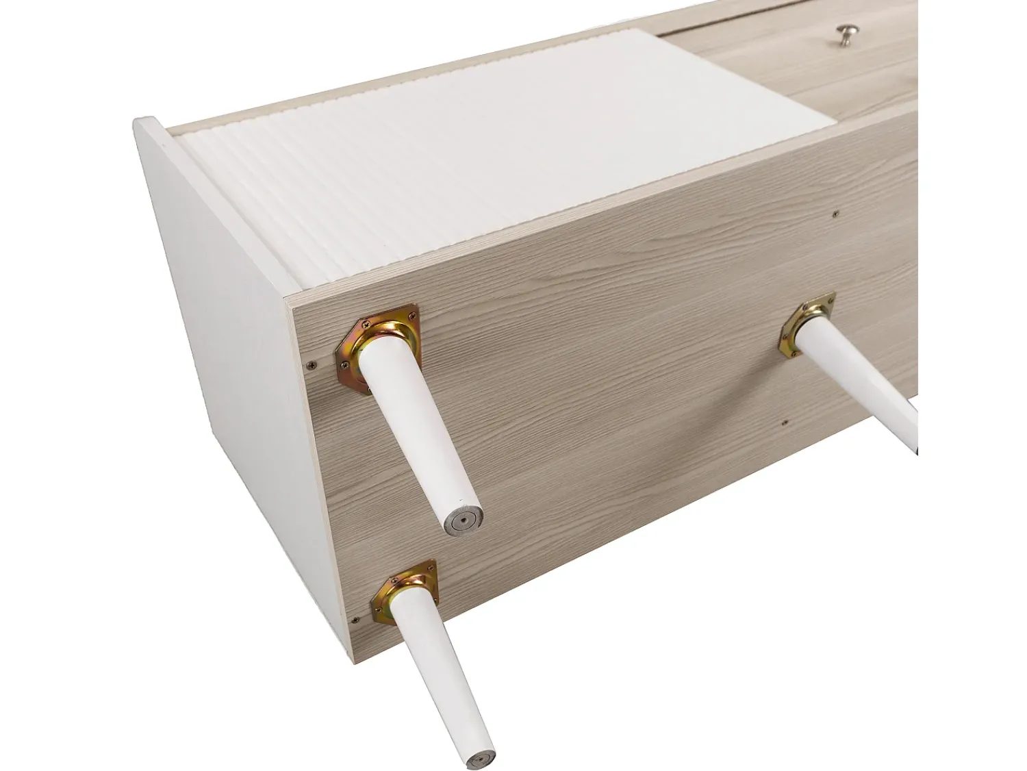 Móvel De Tv|ModernLuxe Móvel TV 160cm com 2 gavetas e 2 portas de correr - & Natural Branco