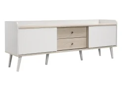Móvel De Tv|ModernLuxe Móvel TV 160cm com 2 gavetas e 2 portas de correr - & Natural Branco
