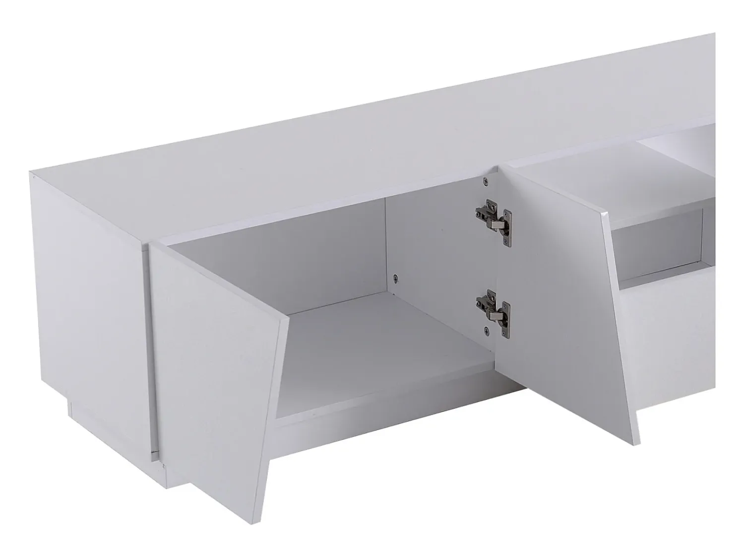 Móvel De Tv| Móvel TV 170cm, com gaveta, 4 portas, compartimento aberto, estilo escandinavo, cómoda TV - Branco