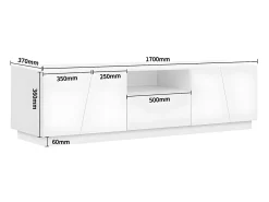 Móvel De Tv| Móvel TV 170cm, com gaveta, 4 portas, compartimento aberto, estilo escandinavo, cómoda TV - Branco