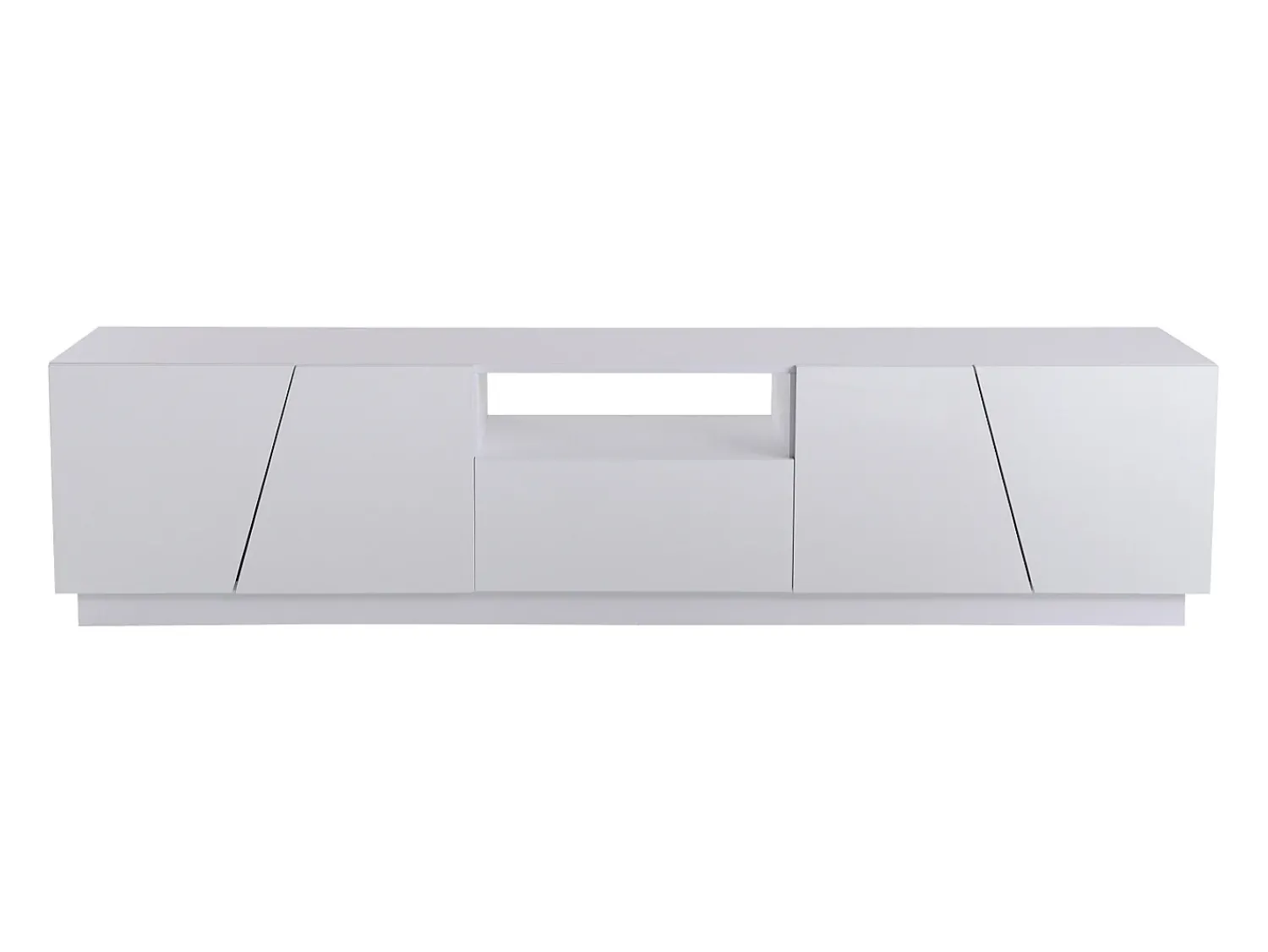 Móvel De Tv| Móvel TV 170cm, com gaveta, 4 portas, compartimento aberto, estilo escandinavo, cómoda TV - Branco
