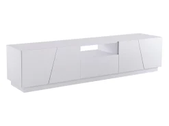 Móvel De Tv| Móvel TV 170cm, com gaveta, 4 portas, compartimento aberto, estilo escandinavo, cómoda TV - Branco
