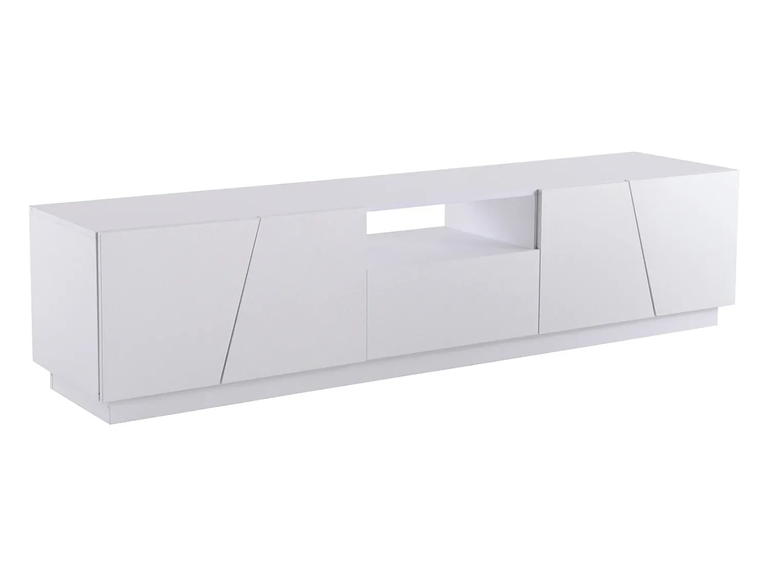 Móvel De Tv| Móvel TV 170cm, com gaveta, 4 portas, compartimento aberto, estilo escandinavo, cómoda TV - Branco