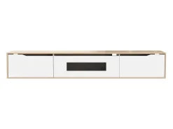 Móvel TV 180cm, com iluminação LED que muda de cor, portas de fole, lacado Móvel TV de parede, estilo moderno -^ Móvel De Tv