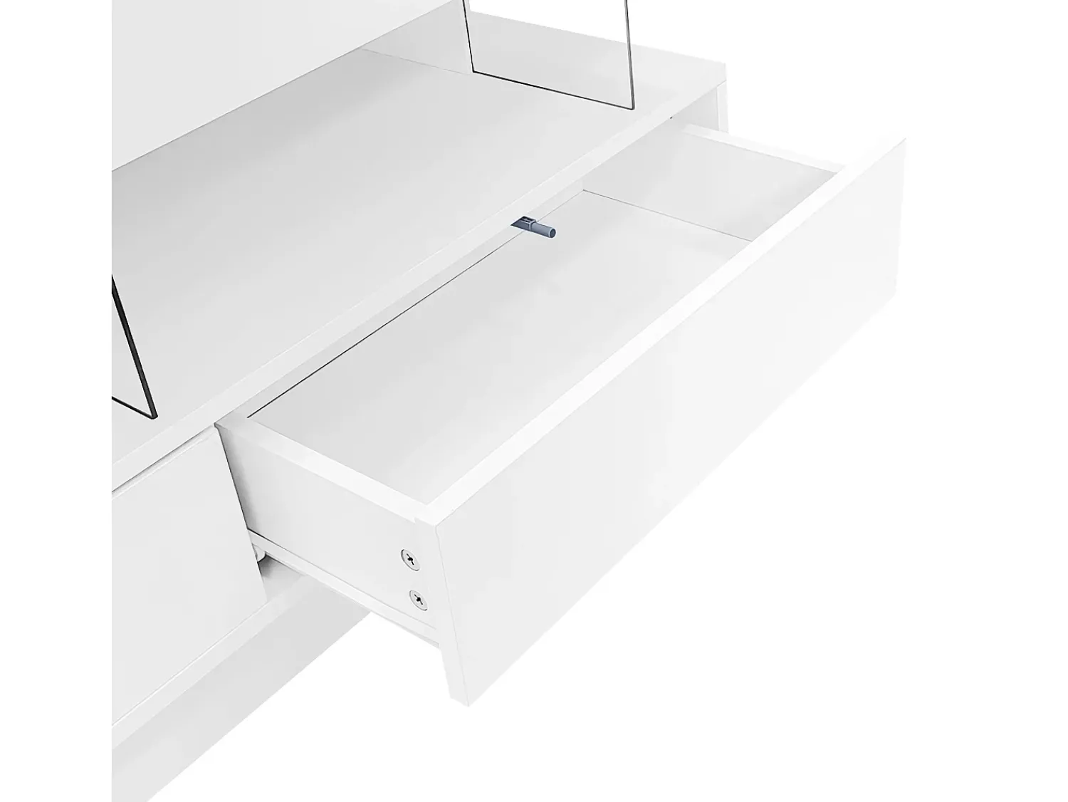 Online ModernLuxe Móvel TV 160cm com LED - 3 compartimentos em vidro - Controlado por APP - adequado para TV 70" - Branco