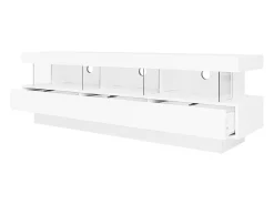 Online ModernLuxe Móvel TV 160cm com LED - 3 compartimentos em vidro - Controlado por APP - adequado para TV 70