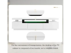 Móvel De Tv*ModernLuxe Móvel TV 160cm com LED - 3 gavetas - adequado para TV 70" - Branco