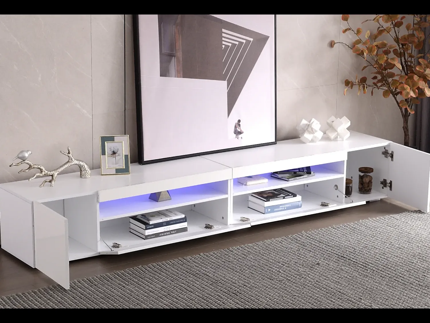 ModernLuxe Móvel TV 240cm com LED variável - estilo contemporâneo -^ Móvel De Tv