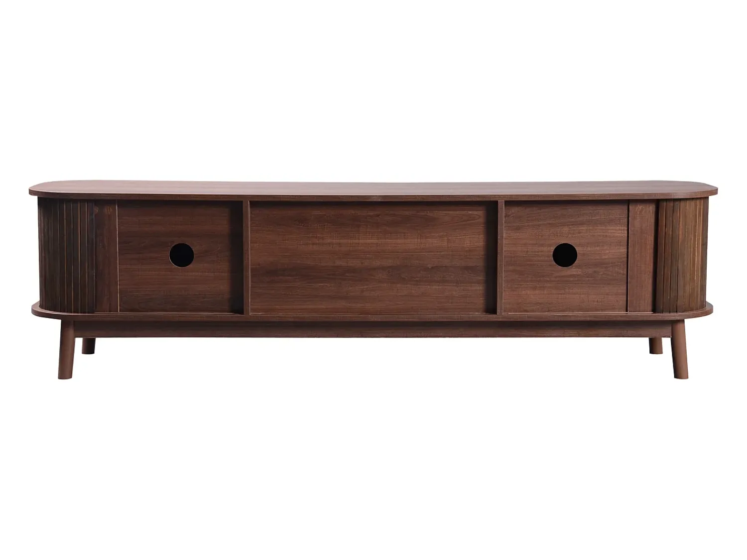 ModernLuxe Móvel TV 170cm em madeira maciça e rotin - 2 tiroirs e 2 portes - estilo campagnard -^ Móvel De Tv