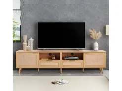 Móvel De Tv|ModernLuxe Móvel TV 200cm MDF - 2 portas e 2 compartimentos - estilo campestre - Natural Natural claro