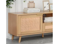 Móvel De Tv|ModernLuxe Móvel TV 200cm MDF - 2 portas e 2 compartimentos - estilo campestre - Natural Natural claro