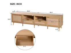 Móvel De Tv|ModernLuxe Móvel TV 200cm MDF - 2 portas e 2 compartimentos - estilo campestre - Natural Natural claro