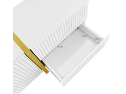 Best Merax Móvel TV com 2 gavetas e 3 portas - 190 x 35 x 45 cm - Madeira MDF e aglomerado - + dourado Branco