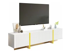 Best Merax Móvel TV com 2 gavetas e 3 portas - 190 x 35 x 45 cm - Madeira MDF e aglomerado - + dourado Branco