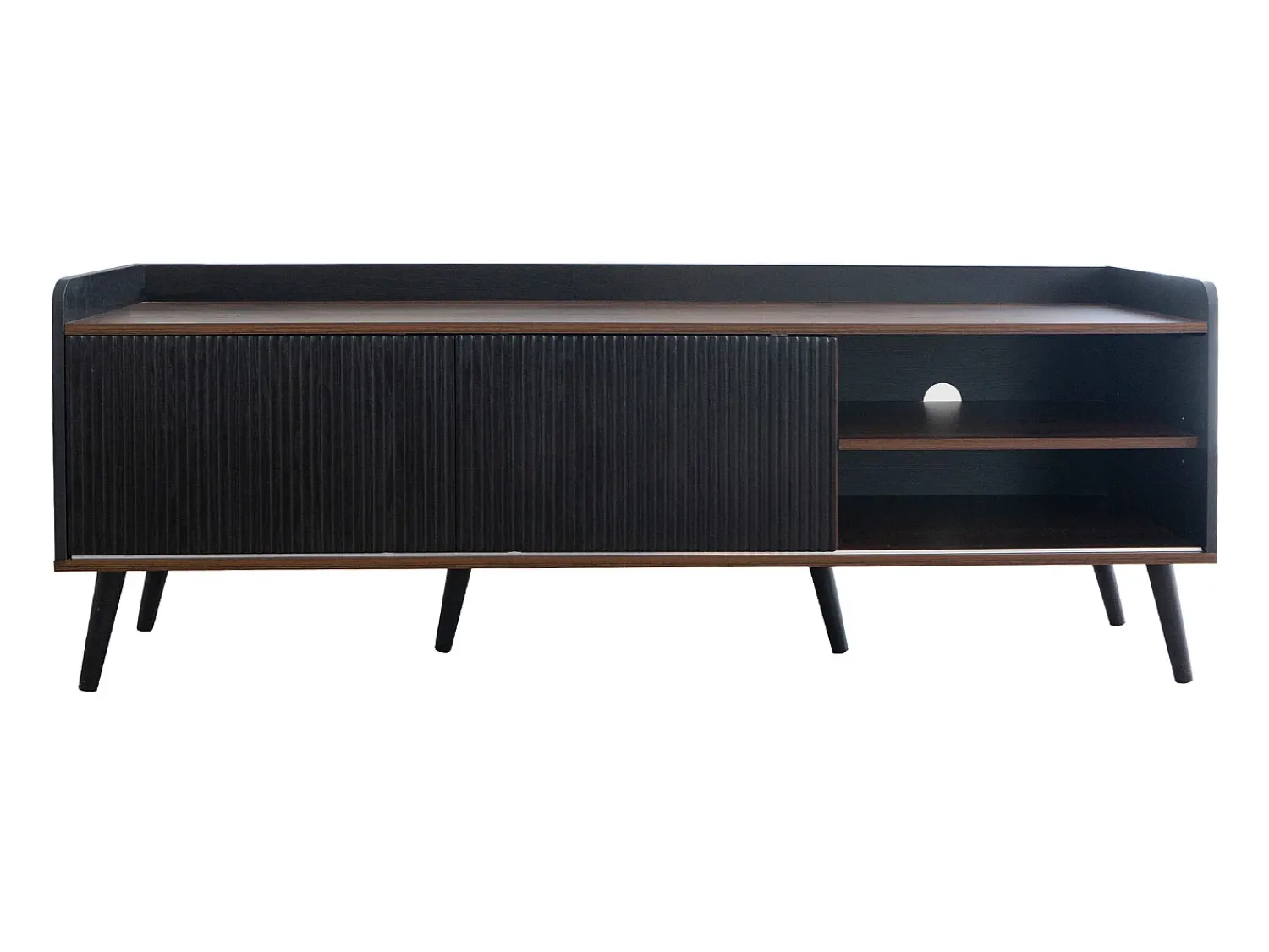 Merax Móvel TV com 2 gavetas e 2 portas de correr - estilo moderno - cores: e natural^ Móvel De Tv