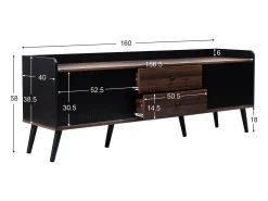 Merax Móvel TV com 2 gavetas e 2 portas de correr - estilo moderno - cores: e natural^ Móvel De Tv