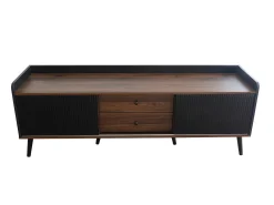 Merax Móvel TV com 2 gavetas e 2 portas de correr - estilo moderno - cores: e natural^ Móvel De Tv