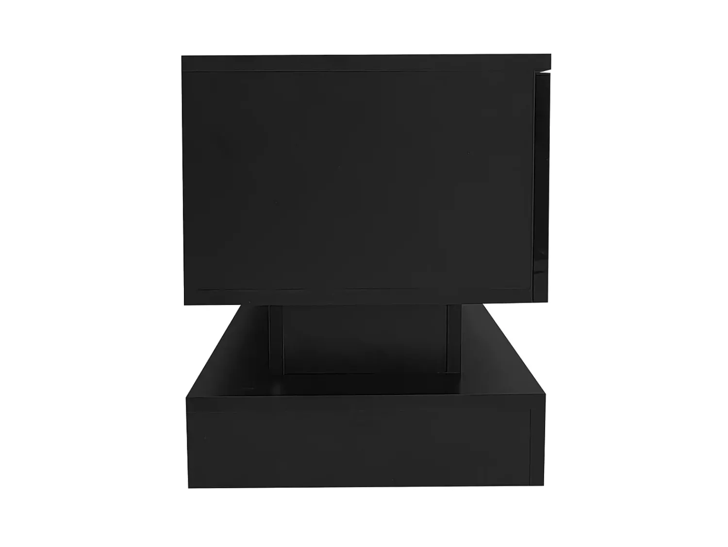 Móvel De Tv*Merax Móvel TV com 2 gavetas e compartimento aberto - 160 x 35 x 40,5 cm - LEDs - Aglomerado - brilhante Preto