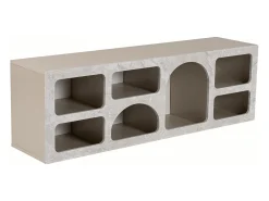 Móvel De Tv|Vente-unique Móvel TV com 7 nichos - Efeito mármore cinza - LUELA Cinzento