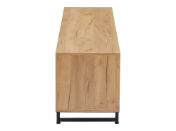 Móvel De Tv|Hauss Spole Móvel TV com 2 portas, 2 gavetas e 2 nichos, madeira e preto Natural claro